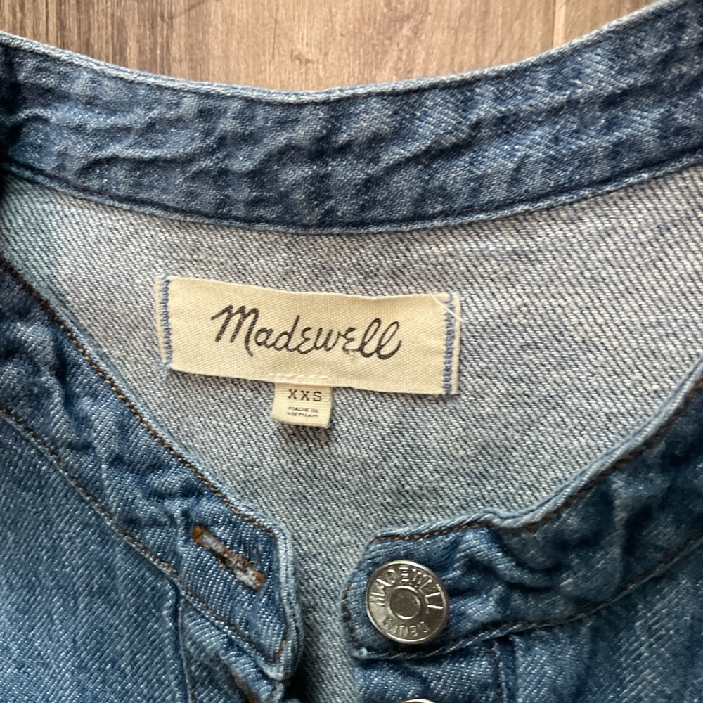 Madewell Denim Patch Pocket pullover shirt dress, sz xxsmall - Picture 4 of 6